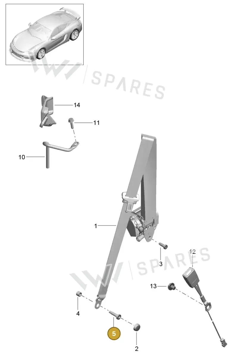 99907505709 — Porsche Cayman GT4 (2015-2016) diagram p45812000, position 5