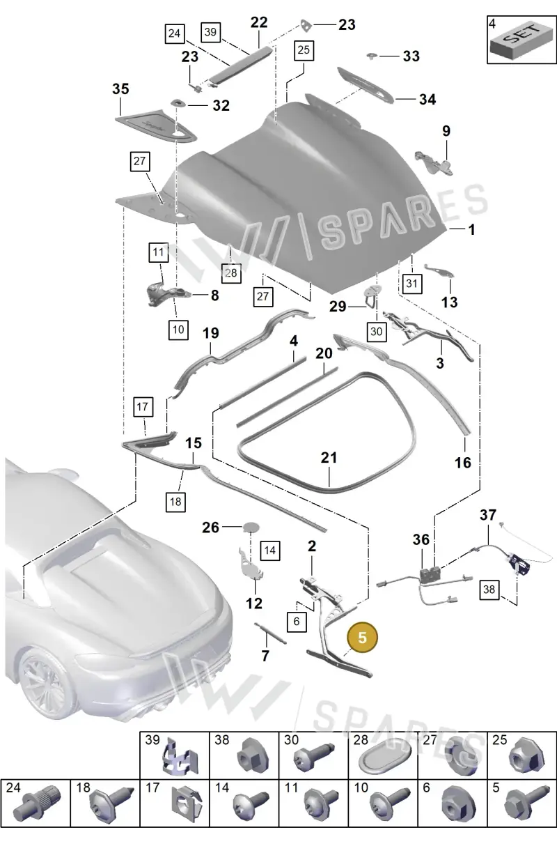 99907508201 — Porsche Boxster Spyder (2019-2020) diagram p54803050, position 5