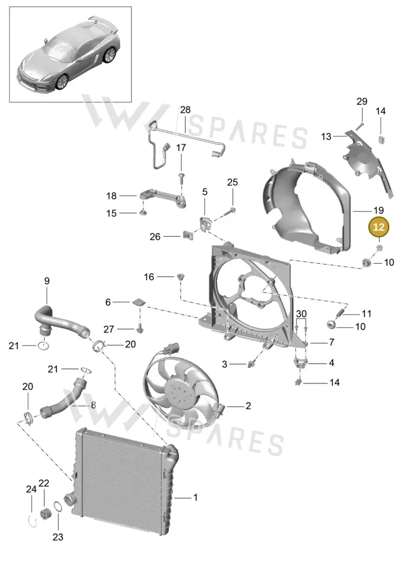 99907606609 — Porsche Cayman GT4 (2015-2016) diagram p45105015, position 12