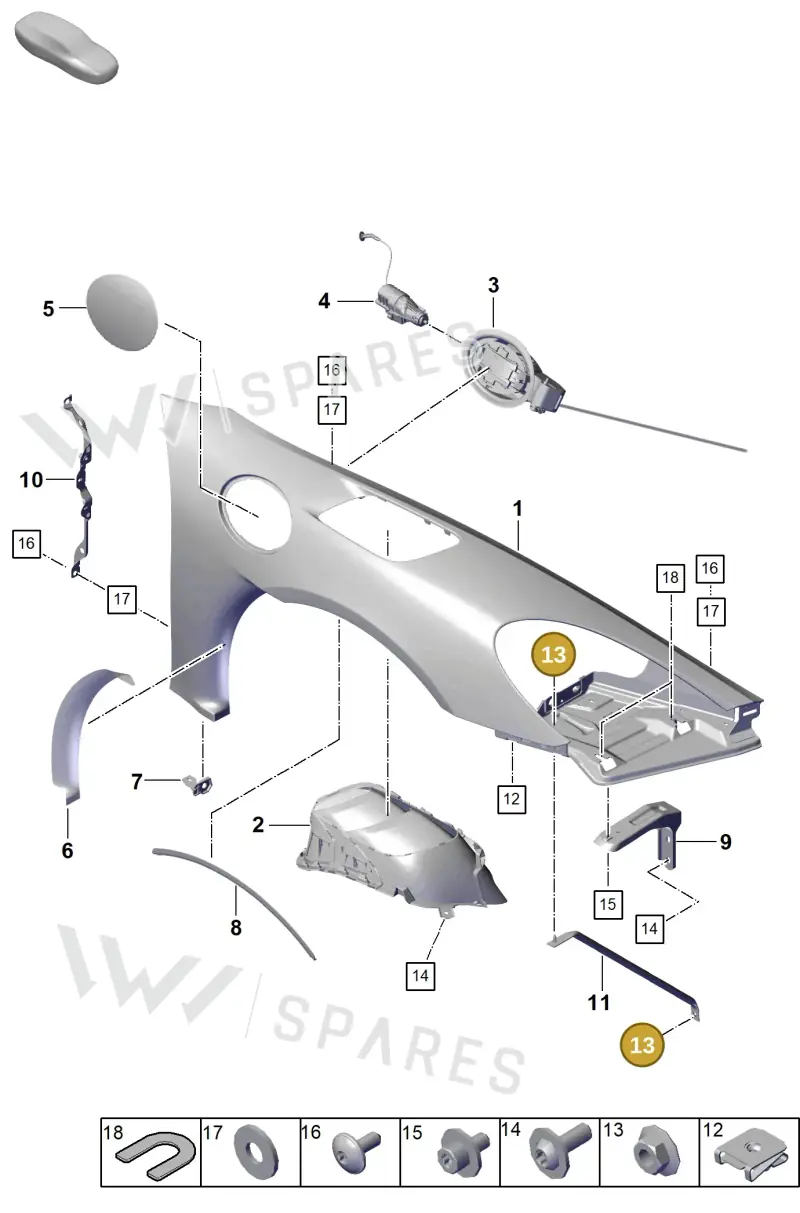 99907606609 — Porsche Boxster Spyder (2019-2020) diagram p54801410, position 13