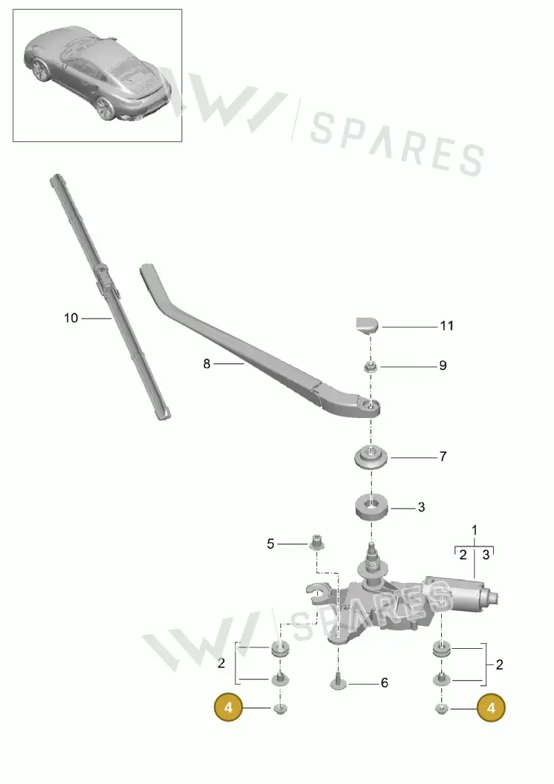 99907607801 — Porsche 911 (2013-2020) diagram p42904005, position 4