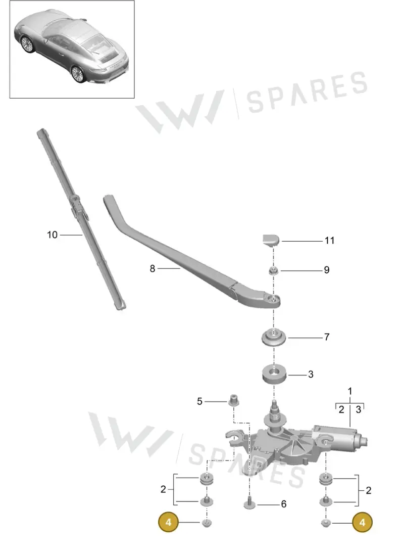 99907607801 — Porsche 911 (2016-2019) diagram p47904005, position 4