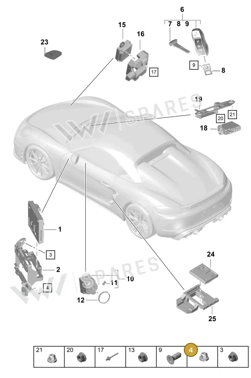 99907608140 — Porsche Boxster Spyder (2019-2020) diagram p54901040, position 4