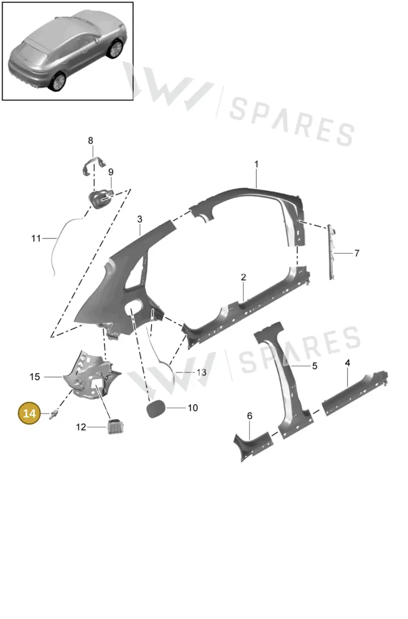 99908007301 — Porsche Macan (2018-2022) diagram p52000160, position 14