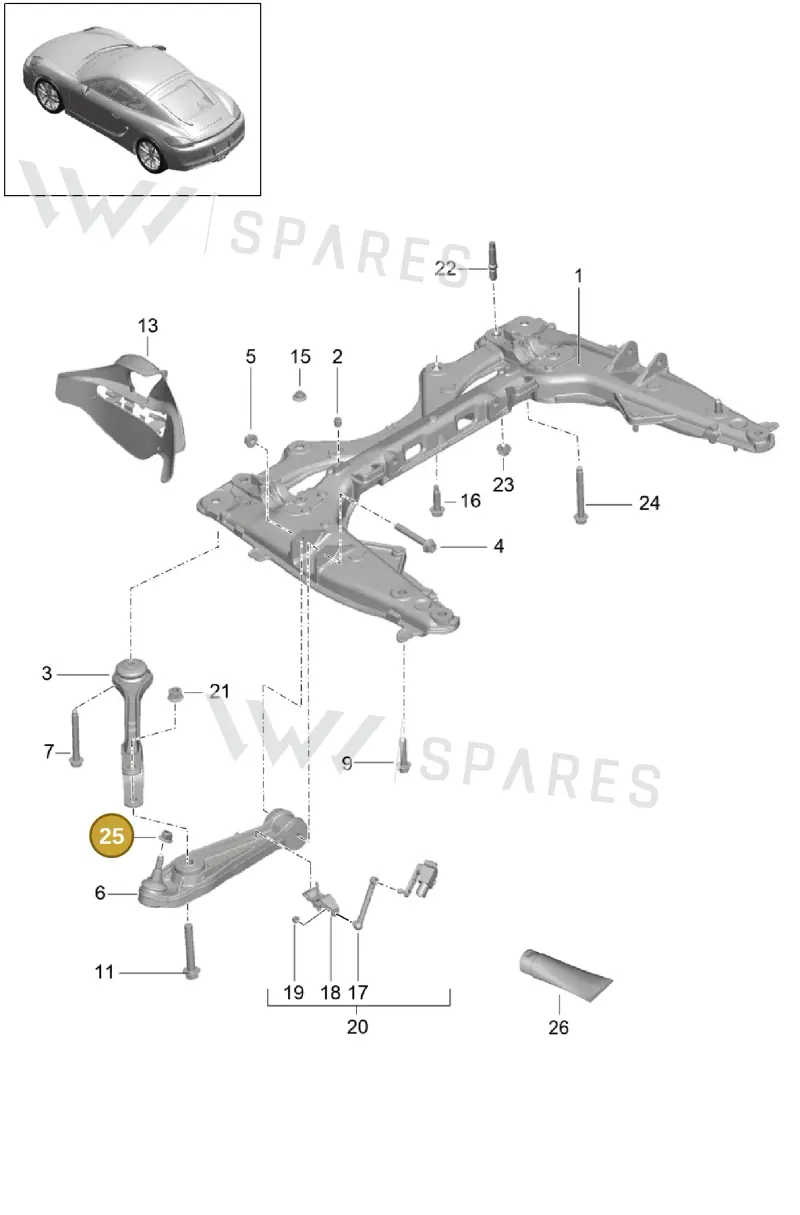 99908444909 — Porsche Cayman (2013-2016) diagram p40401000, position 25
