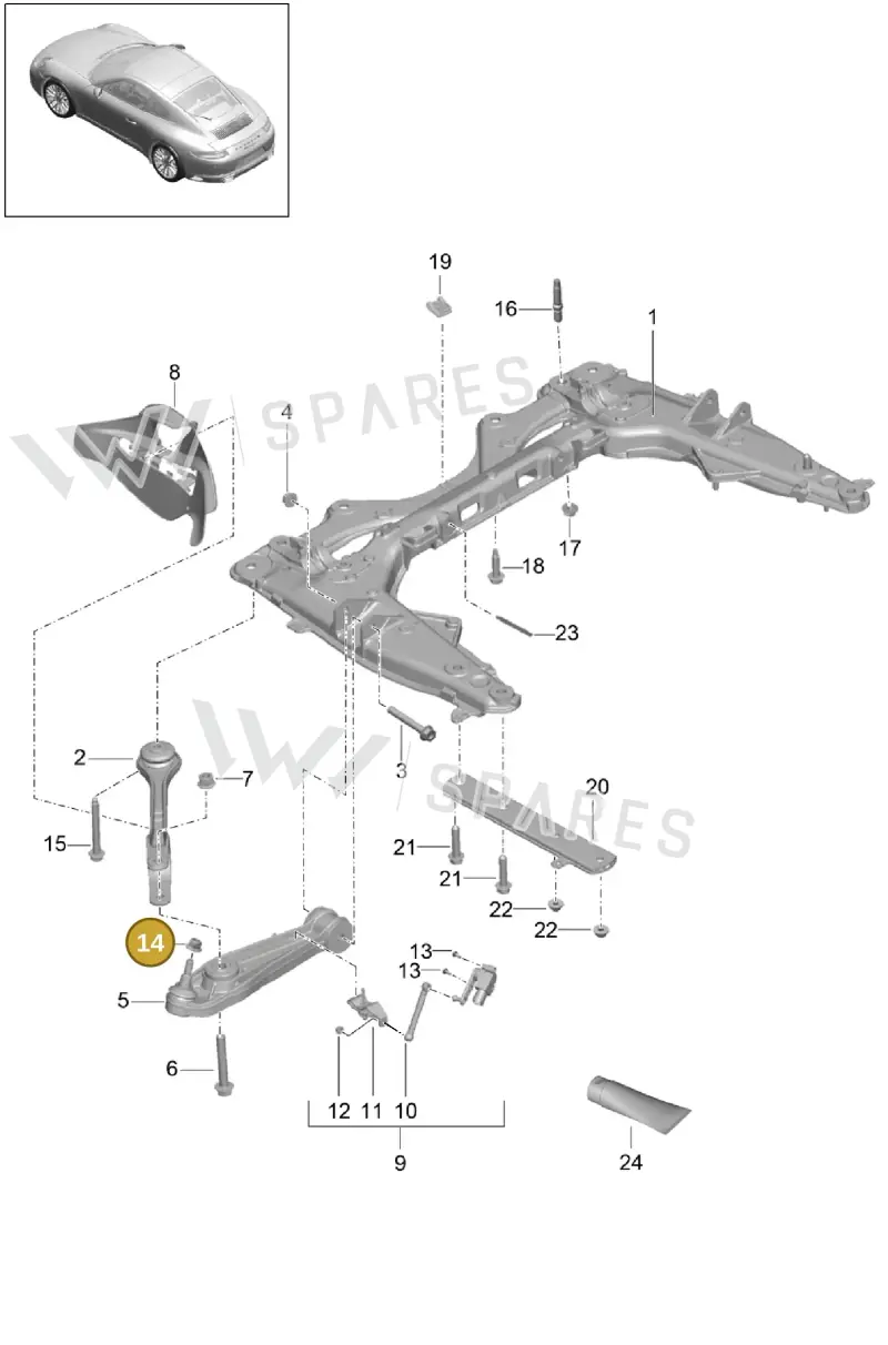 99908444909 — Porsche 911 (2016-2019) diagram p47401000, position 14