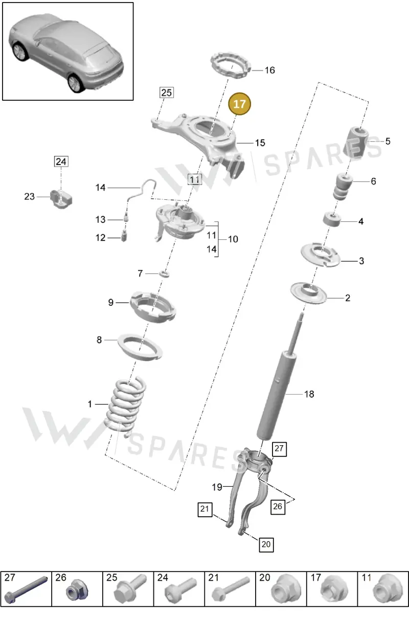 99908465701 — Porsche Macan (2018-2022) diagram p52402000, position 17