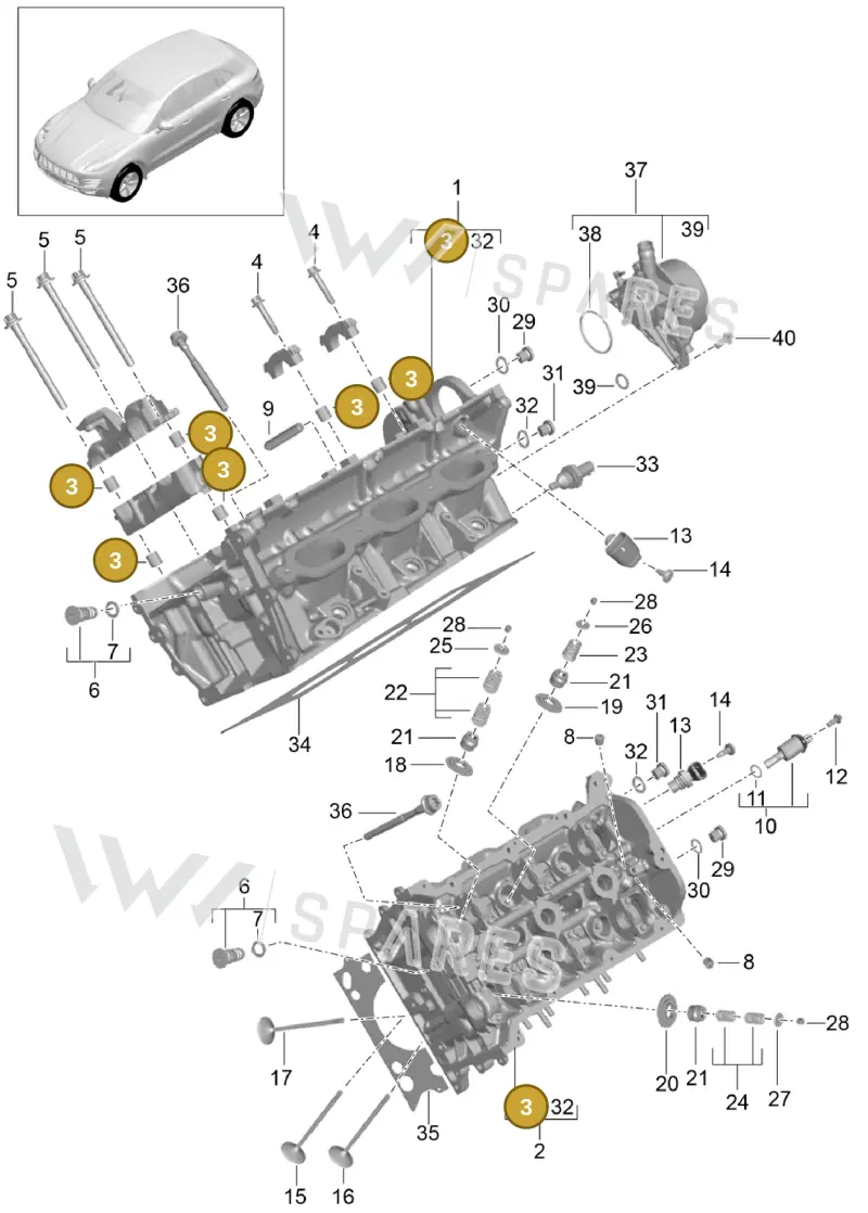 99909507100 — Porsche Macan (2013-2018) diagram p44103000, position 3