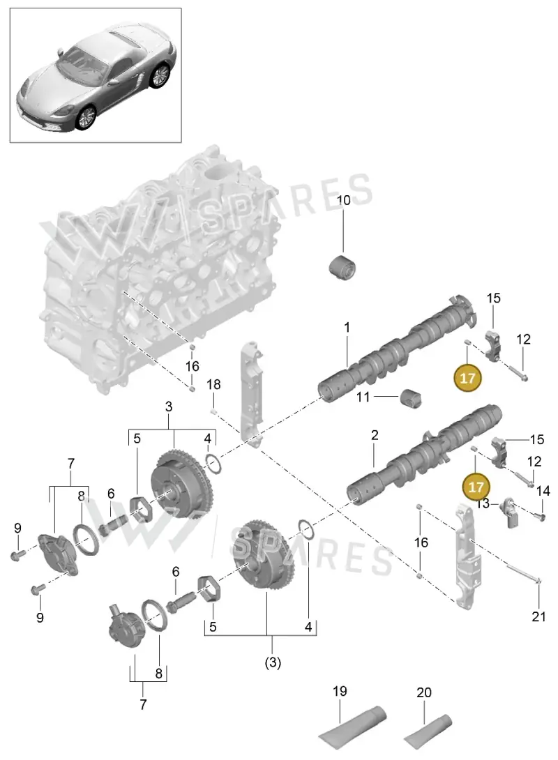99909507801 — Porsche Boxster (2016-2019) diagram p48103010, position 17