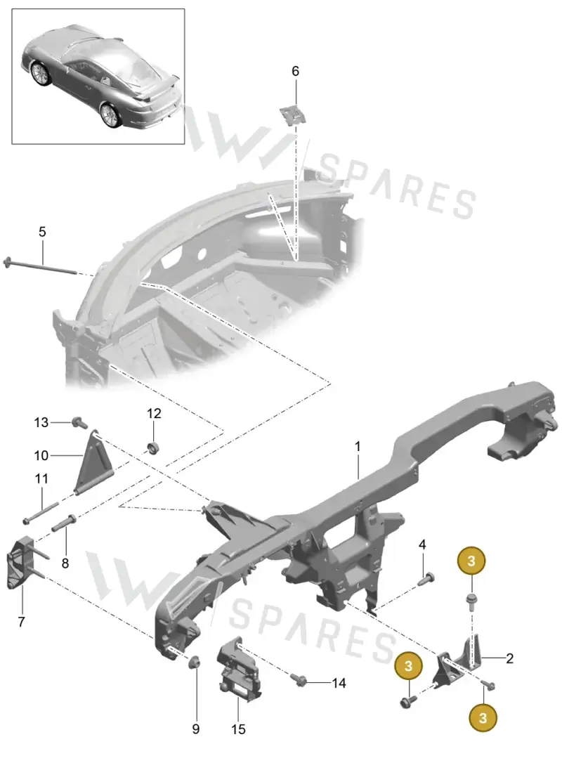 99914301401 — Porsche 911 (2013-2020) diagram p41809015, position 3