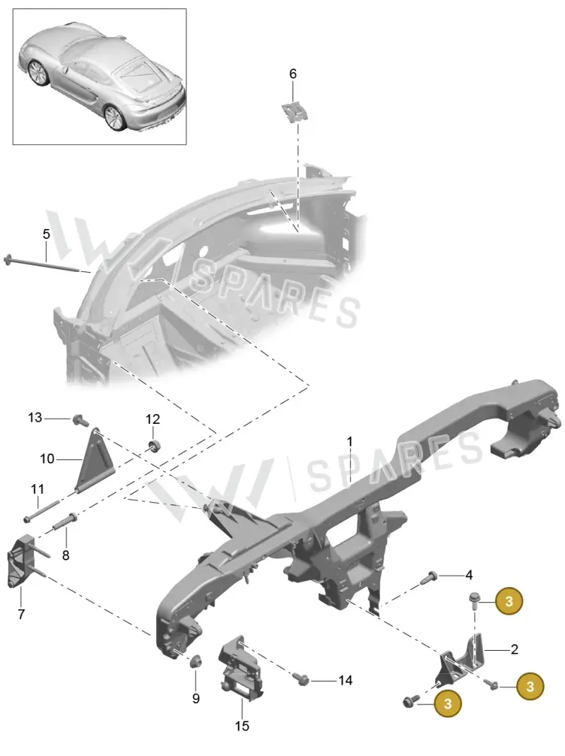 99914301401 — Porsche Cayman GT4 (2015-2016) diagram p45809015, position 3
