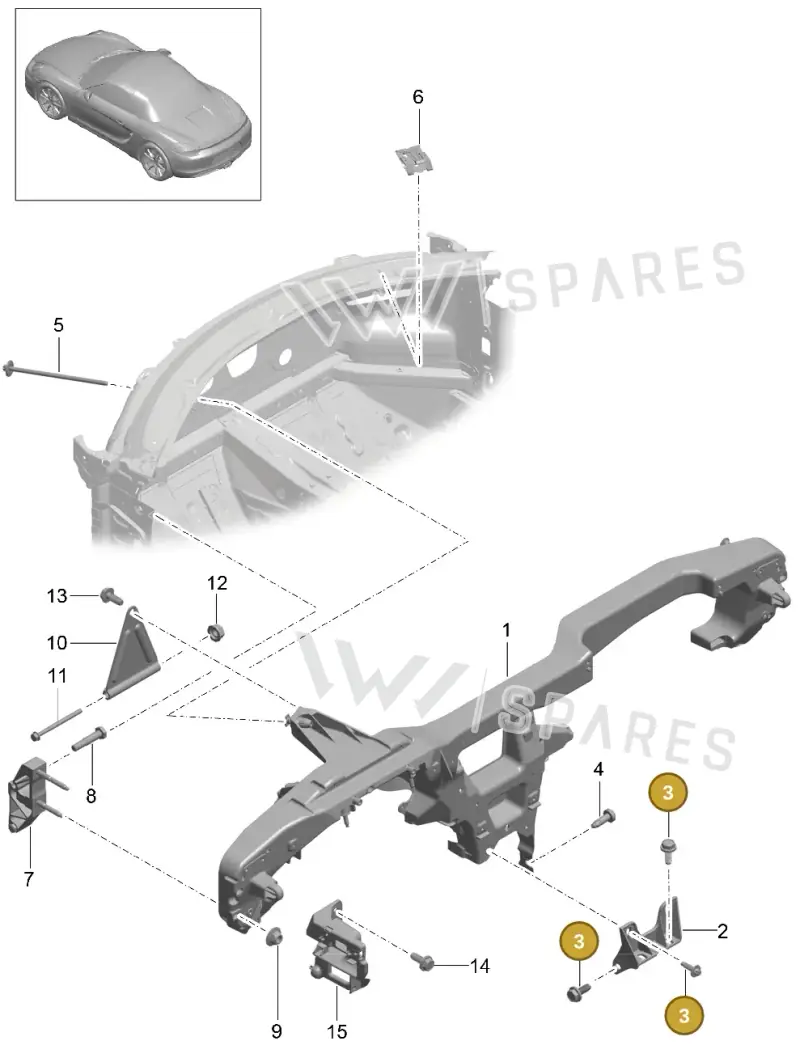 99914301401 — Porsche Boxster Spyder (2015-2016) diagram p46809015, position 3
