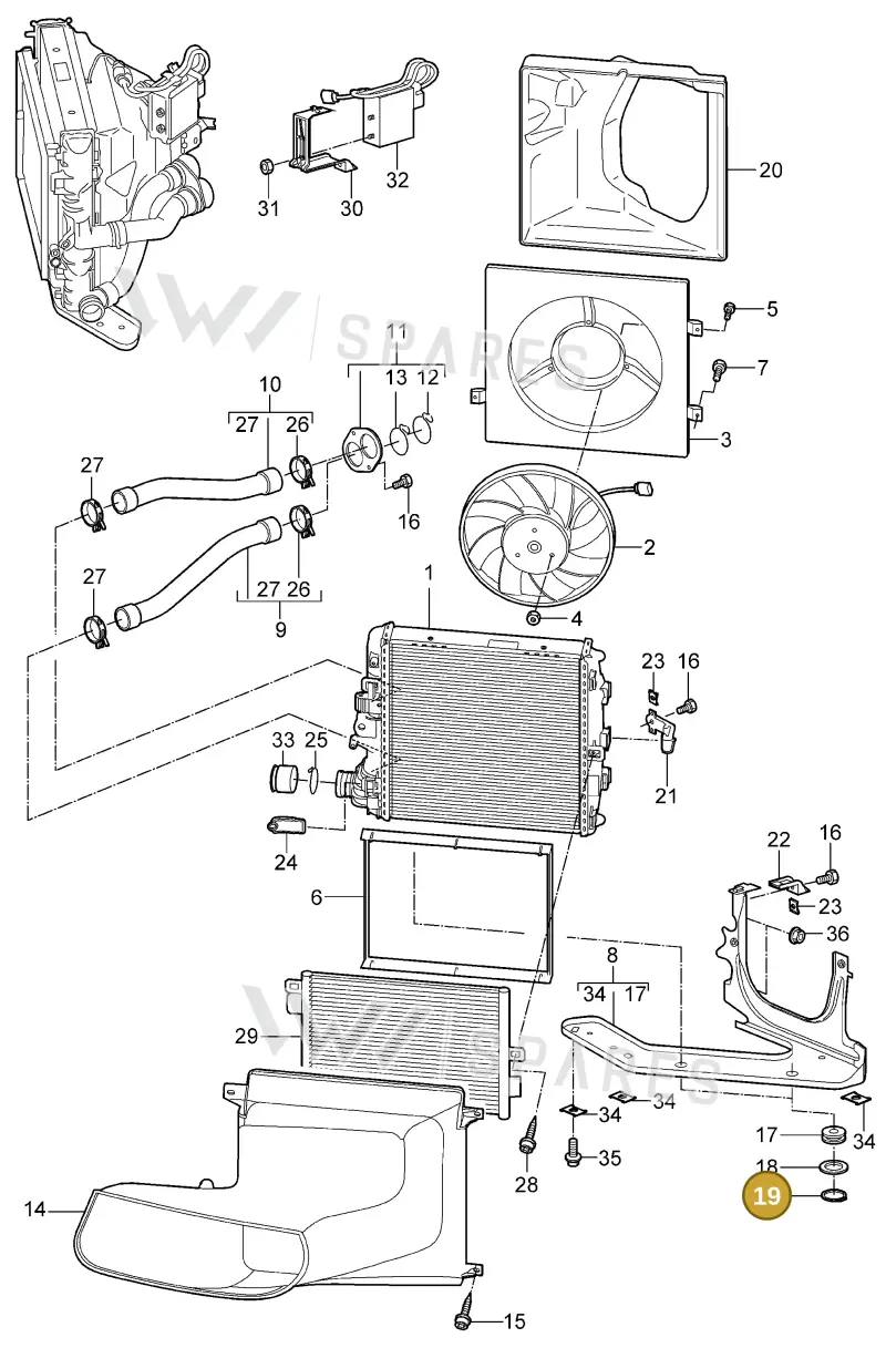 99916608309 — Porsche Boxster S (2004-2008) diagram p27105015, position 19