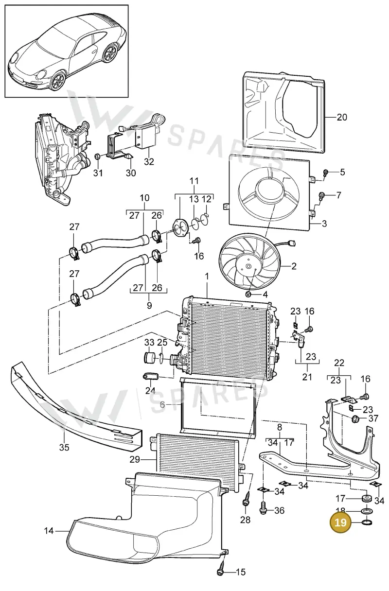 99916608309 — Porsche 911 Carrera (2008-2012) diagram p32105015, position 19