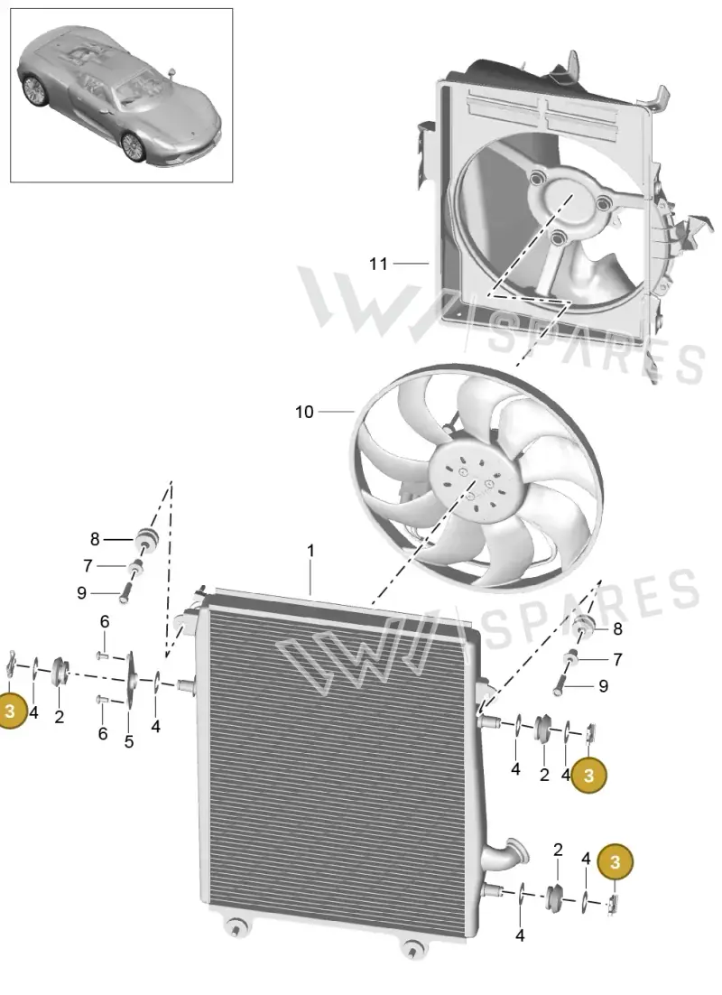 99916608309 — Porsche 918 Spyder (2014-2015) diagram p43104020, position 3
