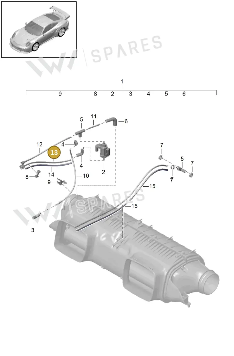 99918153840 — Porsche 911 (2013-2020) diagram p42106010, position 13