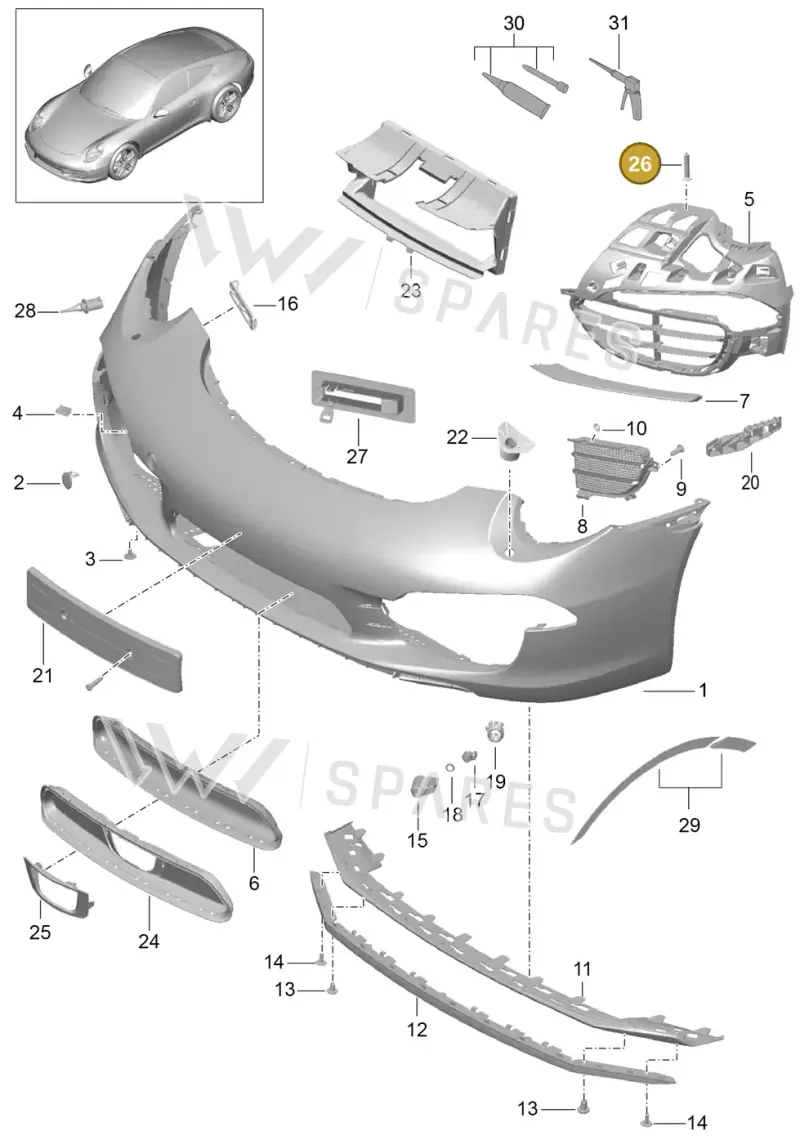 99919019130 — Porsche 991 Carrera 4 (2011-2016) diagram p38802000, position 26