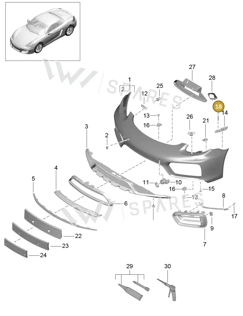 99919019130 — Porsche Boxster (2012-2016) diagram p39802001, position 18