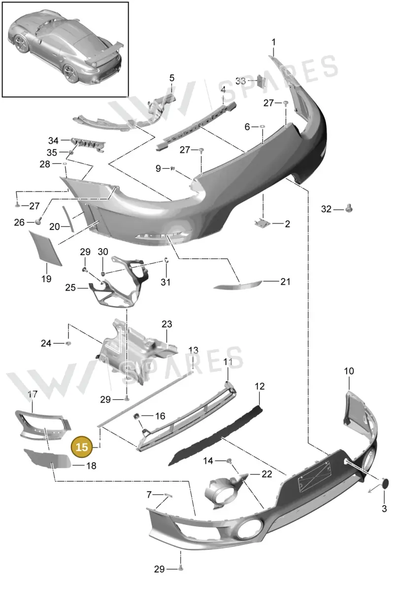 99919019130 — Porsche GT2 RS Clubsport (2013-2020) diagram p42000002, position 15