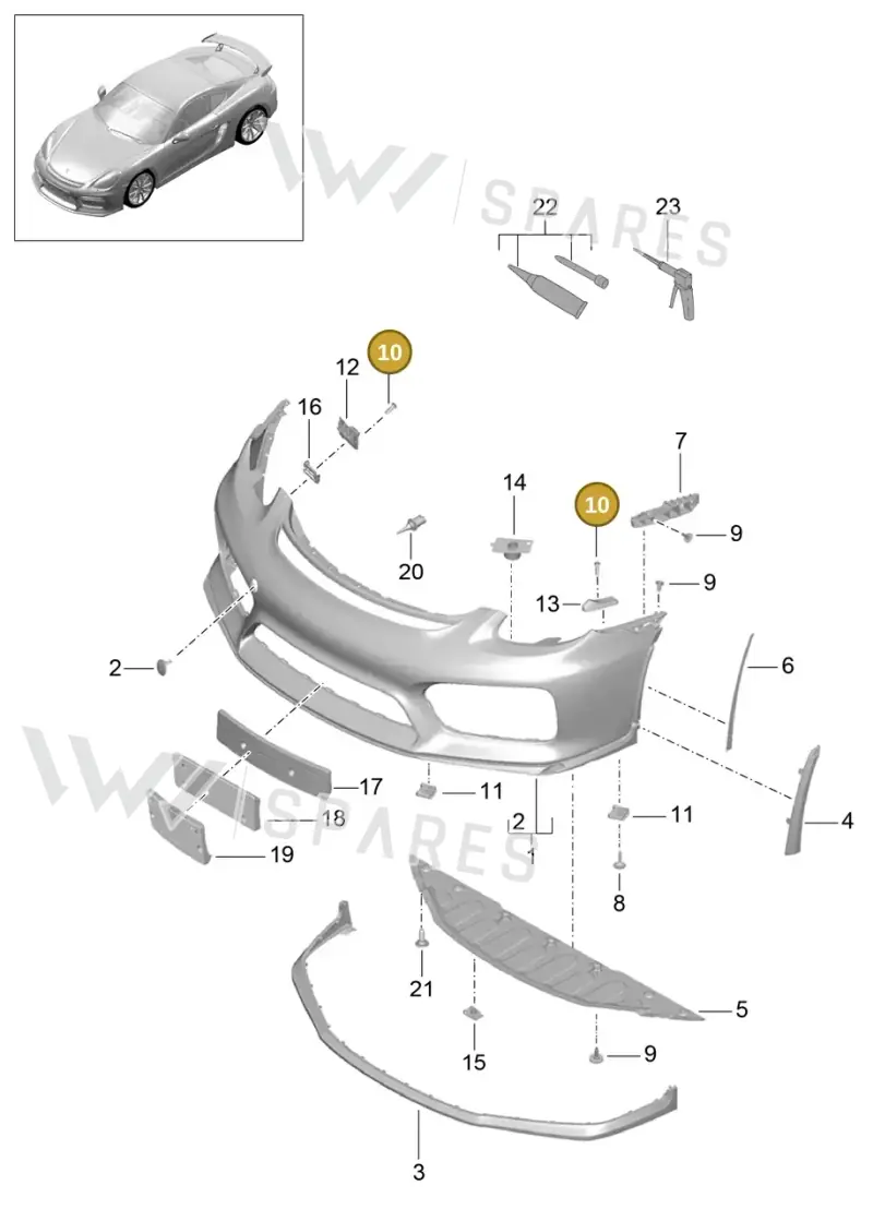 99919019130 — Porsche Cayman GT4 (2015-2016) diagram p45802000, position 10