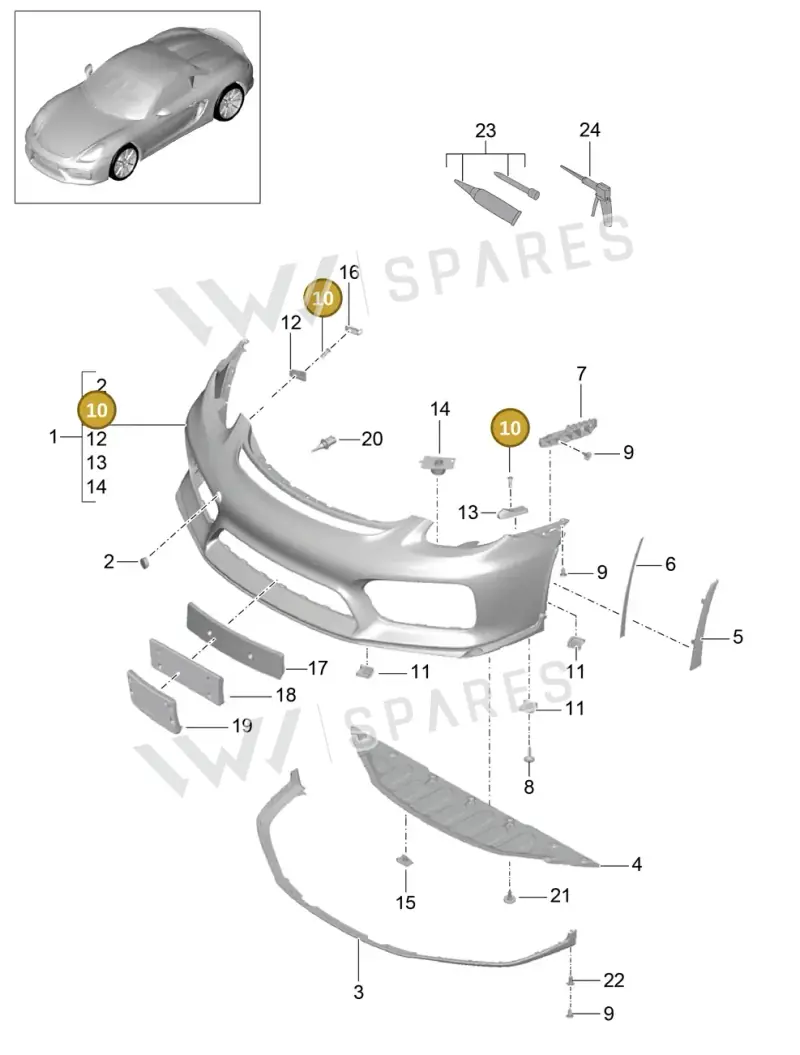 99919019130 — Porsche Boxster Spyder (2015-2016) diagram p46802000, position 10
