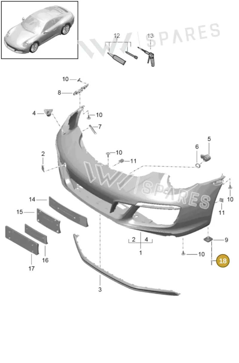 99919019130 — Porsche 911 (2016-2019) diagram p47802001, position 18