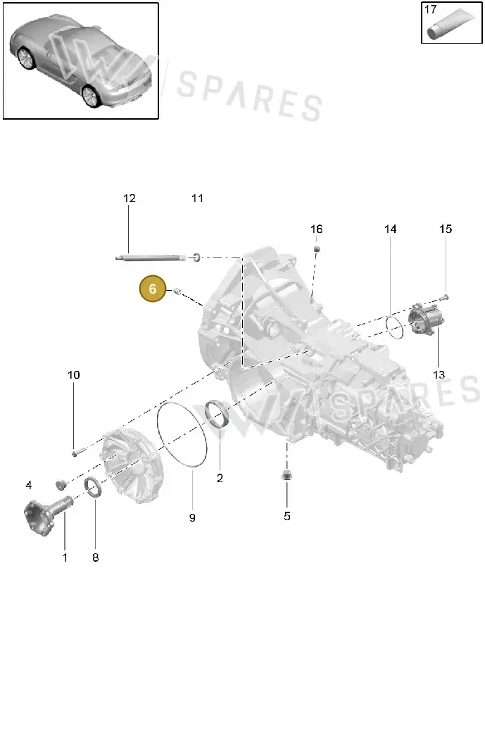 99920300300 — Porsche Boxster Spyder (2015-2016) diagram p46302005, position 6