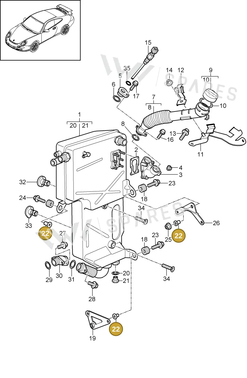 99920903701 — Porsche GT3 RS (2006-2011) diagram p29104007, position 22