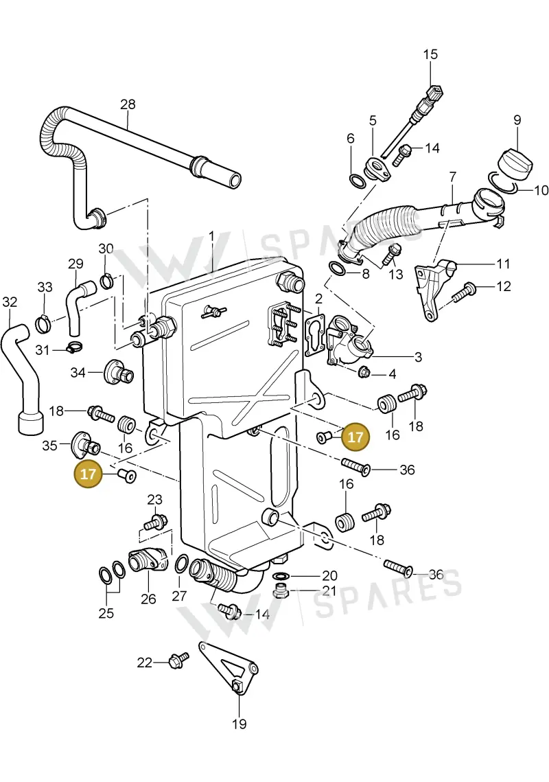 99920903701 — Porsche Turbo (2006-2009) diagram p30104005, position 17