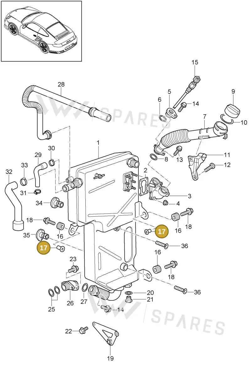 99920903701 — Porsche GT2 RS (2009-2012) diagram p36104007, position 17
