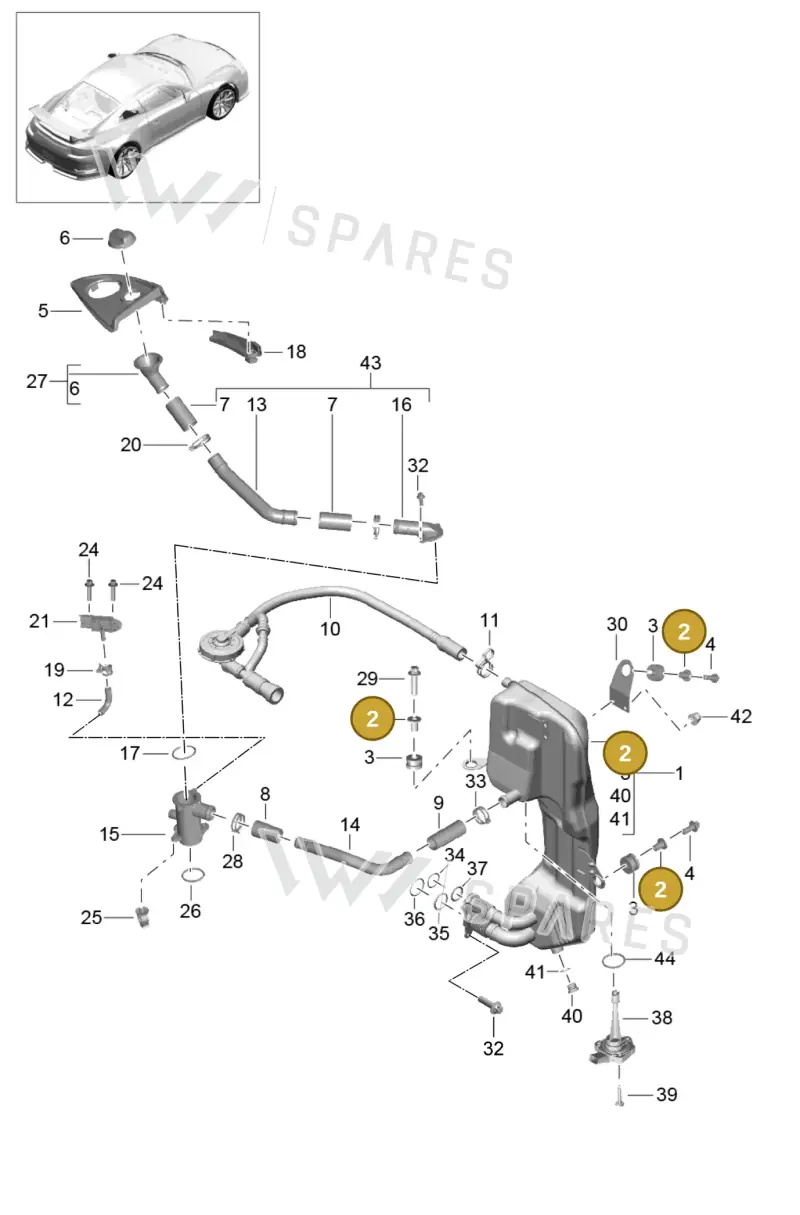 99920903701 — Porsche 911 (2013-2020) diagram p41104005, position 2