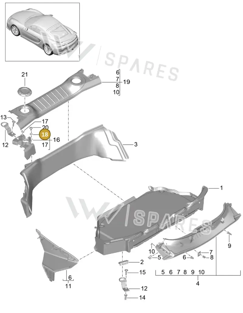 99920909501 — Porsche Cayman GT4 (2015-2016) diagram p45807005, position 18