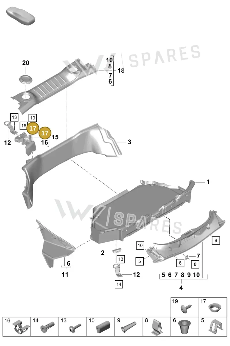 99920909501 — Porsche Cayman GT4 (2019-) diagram p55807050, position 17