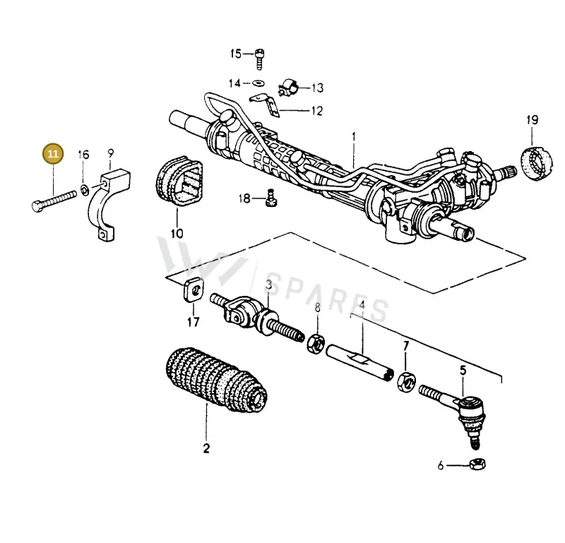99921810201 — Porsche Carrera 4 Coupe (1988-1994) diagram p13403000, position 11