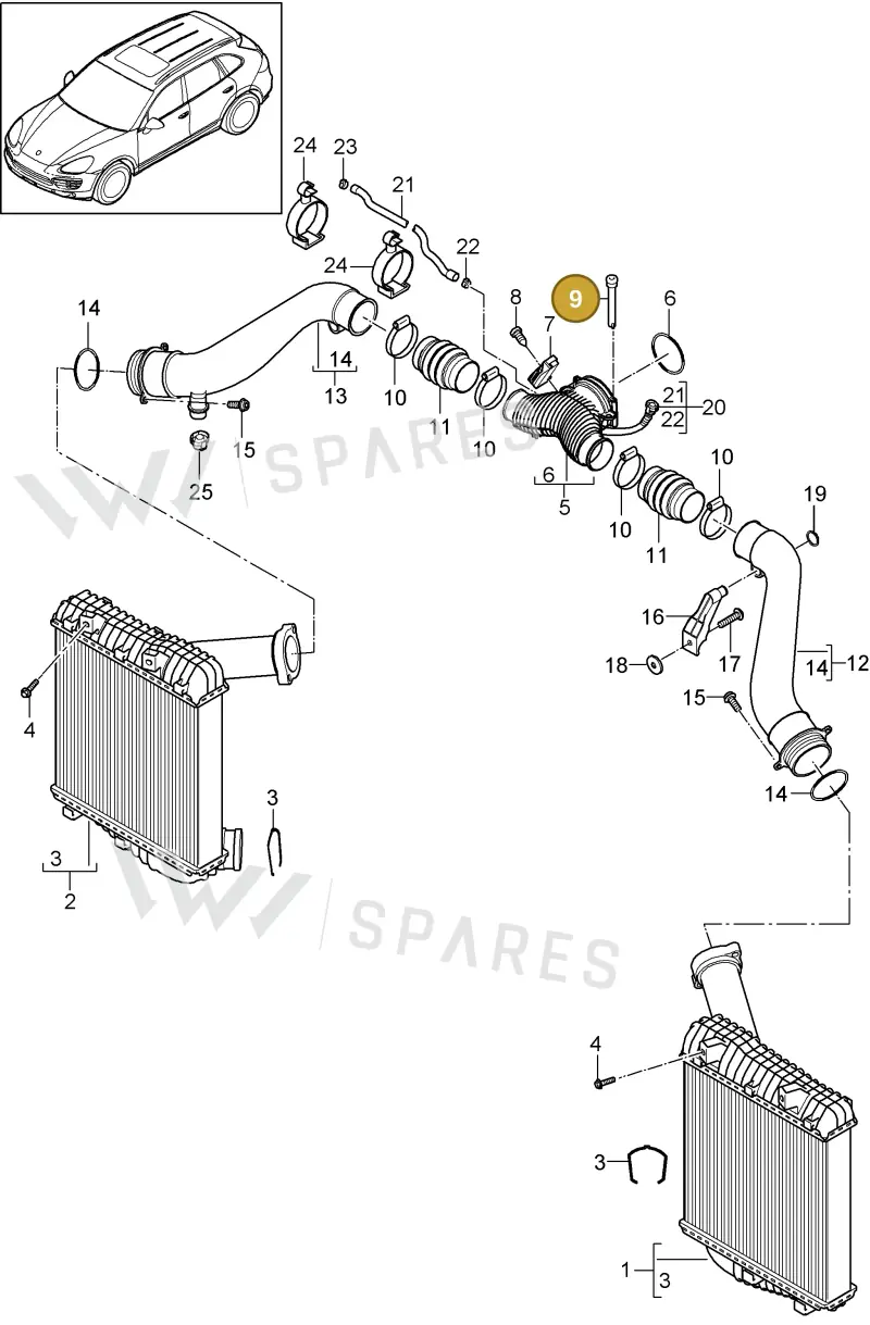 99921810201 — Porsche Cayenne (2010-2018) diagram p37107070, position 9