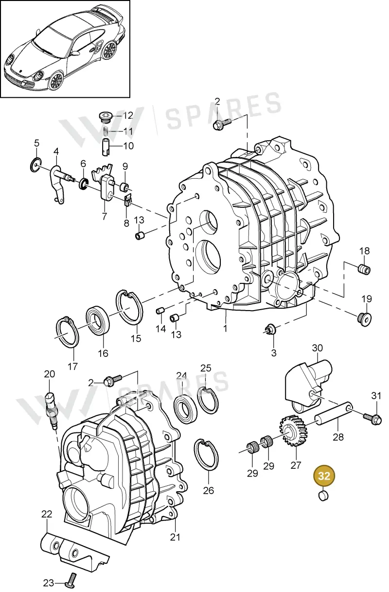 99950102330 — Porsche GT2 RS (2009-2012) diagram p36302005, position 32