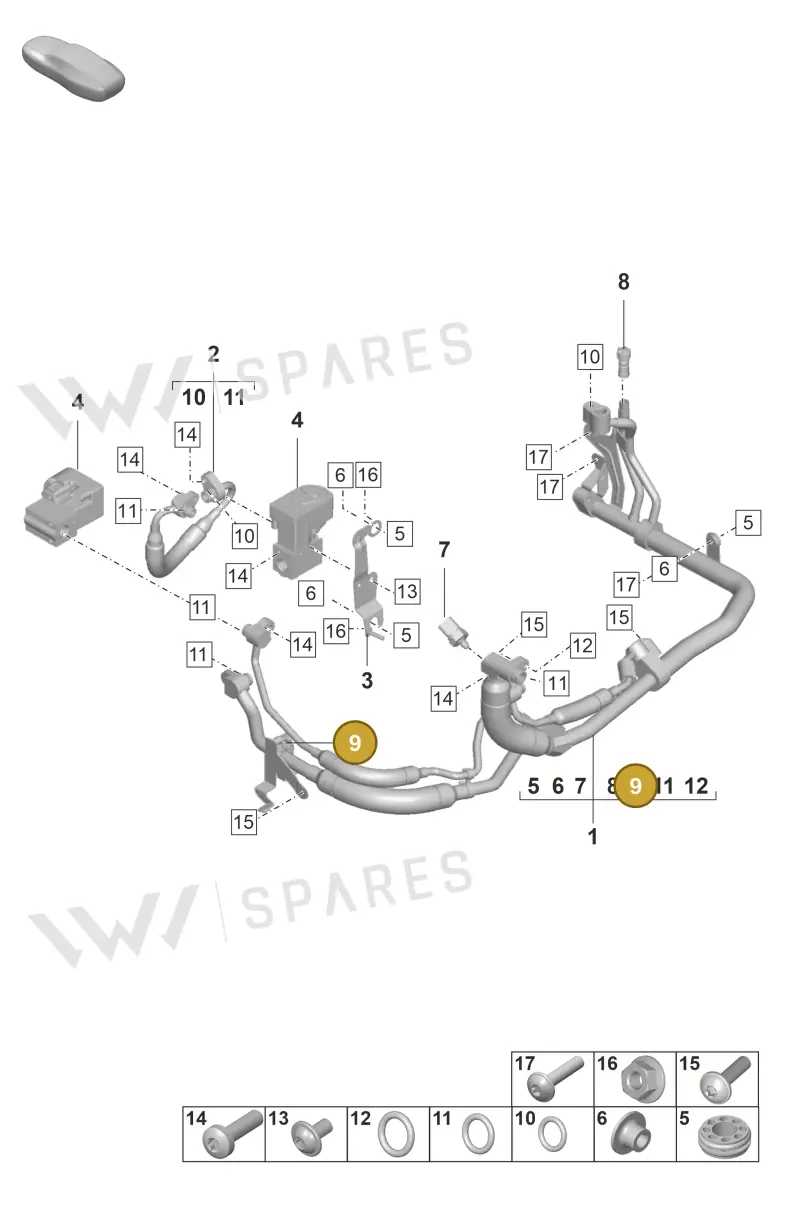 99950715240 — Porsche Taycan Sport Turismo (2019-2024) diagram p56814300, position 9