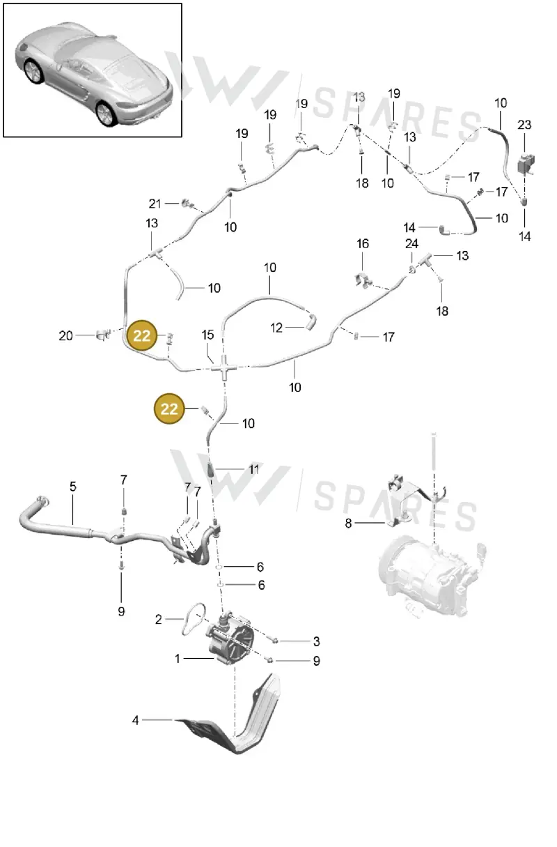 99950716340 — Porsche Cayman (2016-2019) diagram p50107015, position 22