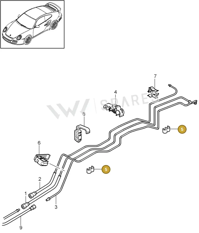 99950748840 — Porsche GT2 RS (2009-2012) diagram p36201010, position 5