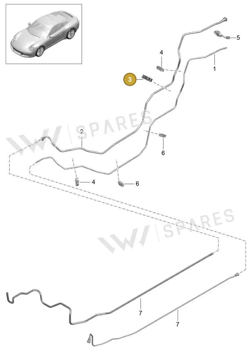 99950748840 — Porsche 911 (2016-2019) diagram p47201010, position 3