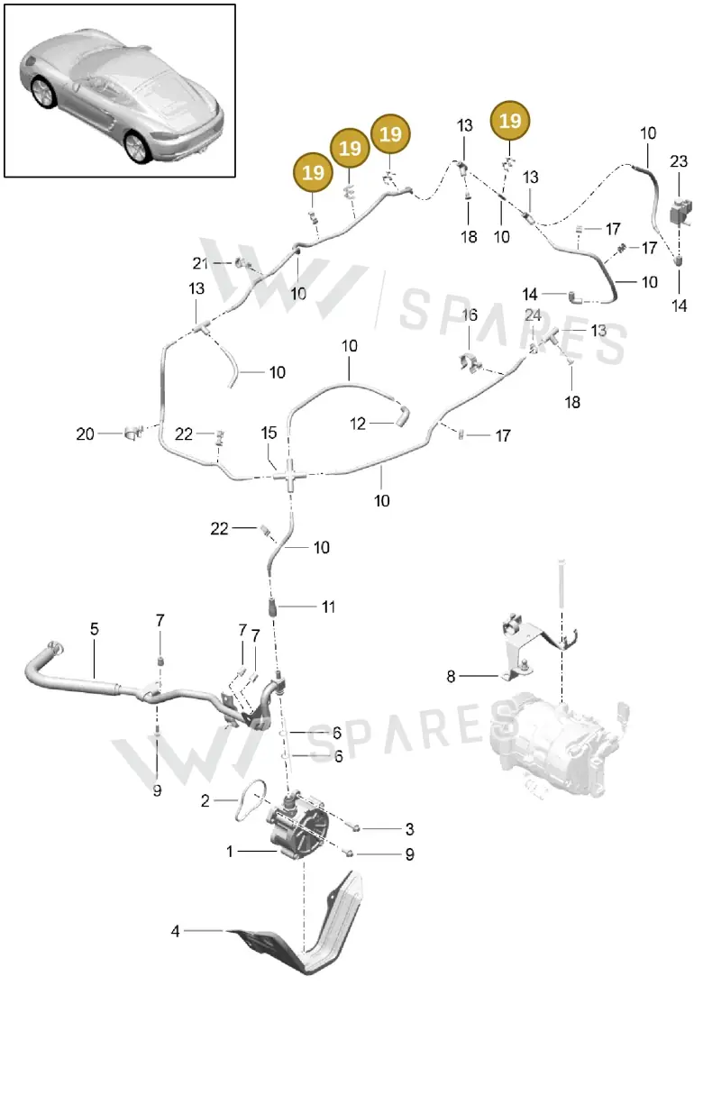 99950748840 — Porsche Cayman (2016-2019) diagram p50107015, position 19