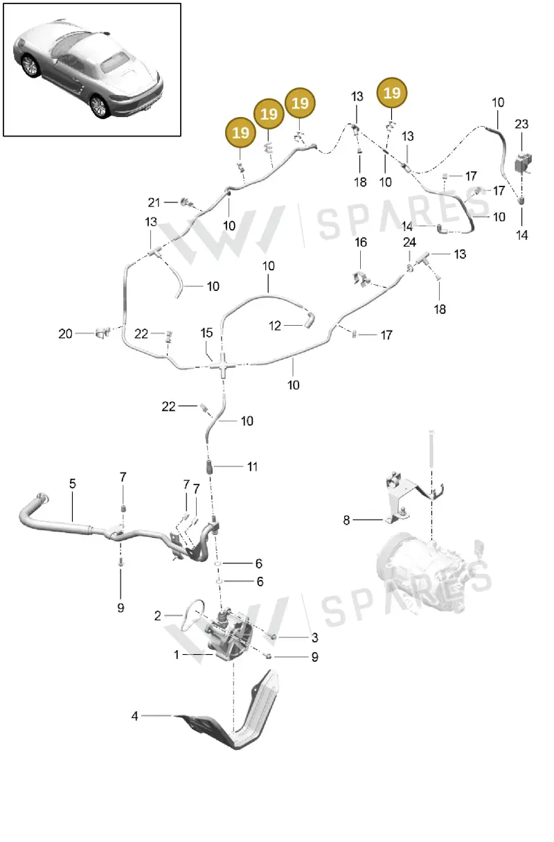 99950748840 — Porsche Boxster (2016-2019) diagram p48107015, position 19