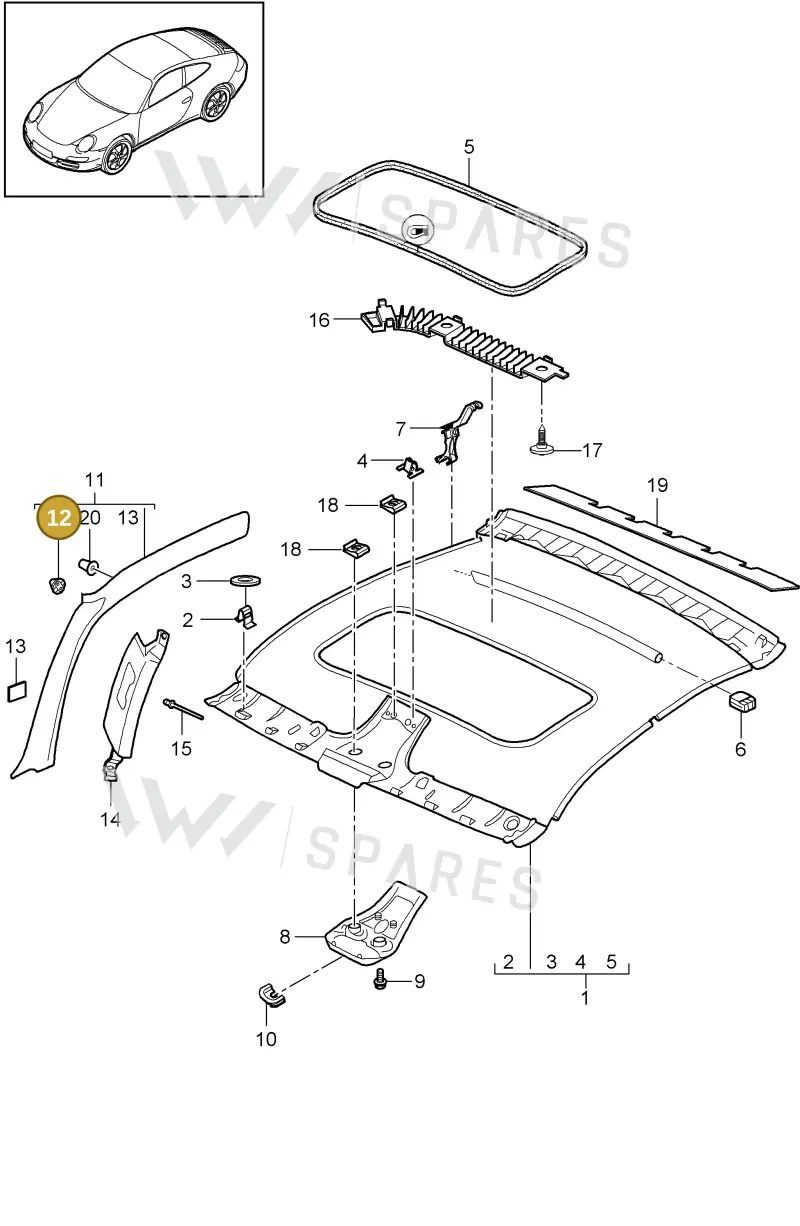99950768101 — Porsche GT2 RS (2009-2012) diagram p36807008, position 12