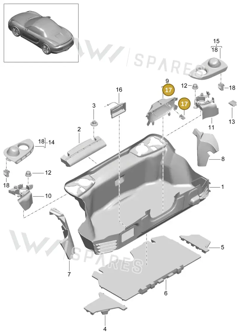 99950768101 — Porsche Boxster (2012-2016) diagram p39807005, position 17