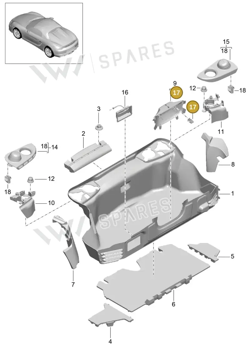 99950768101 — Porsche Boxster Spyder (2015-2016) diagram p46807005, position 17