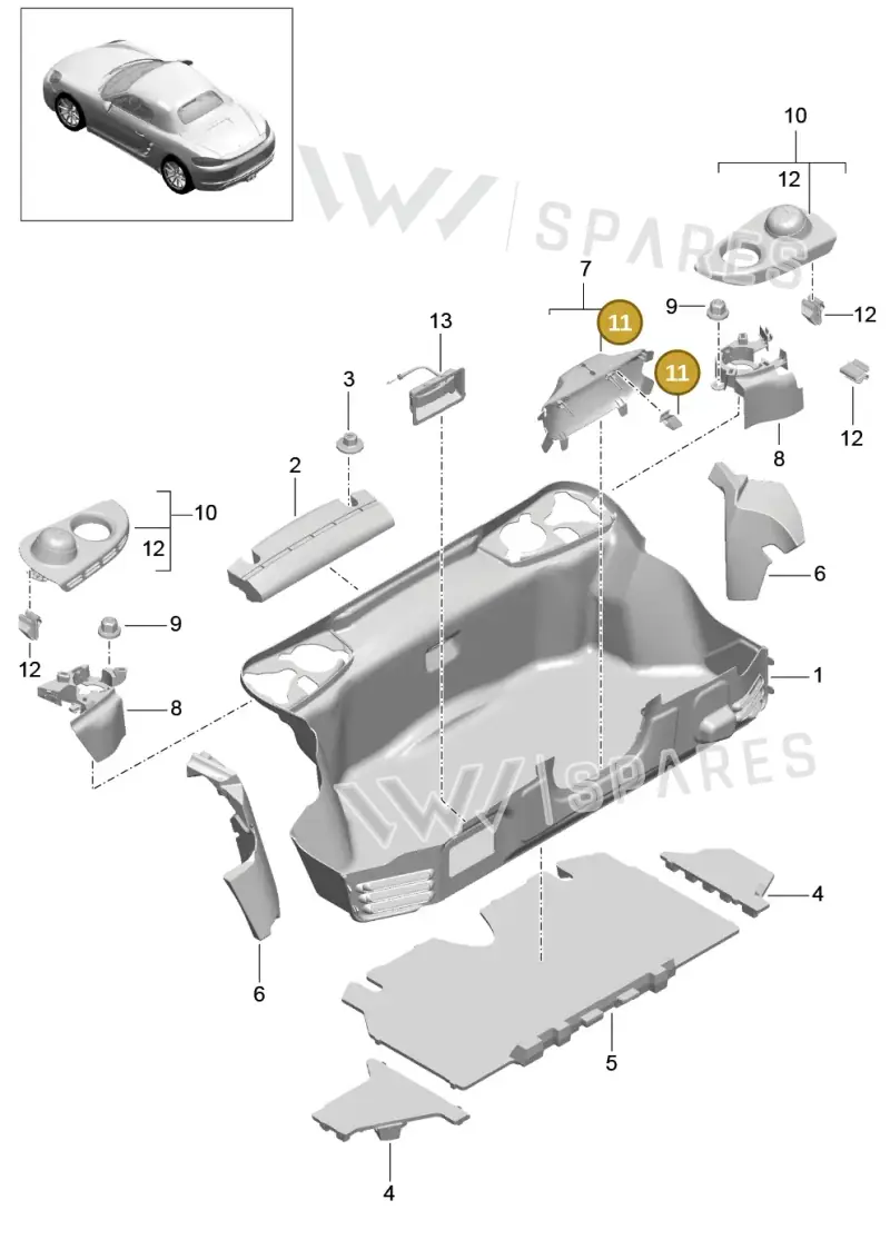 99950768101 — Porsche Boxster (2016-2019) diagram p48807005, position 11