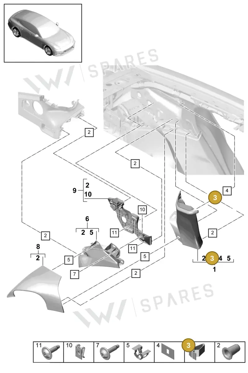 99950768101 — Porsche Panamera (2016-2020) diagram p49807025, position 3
