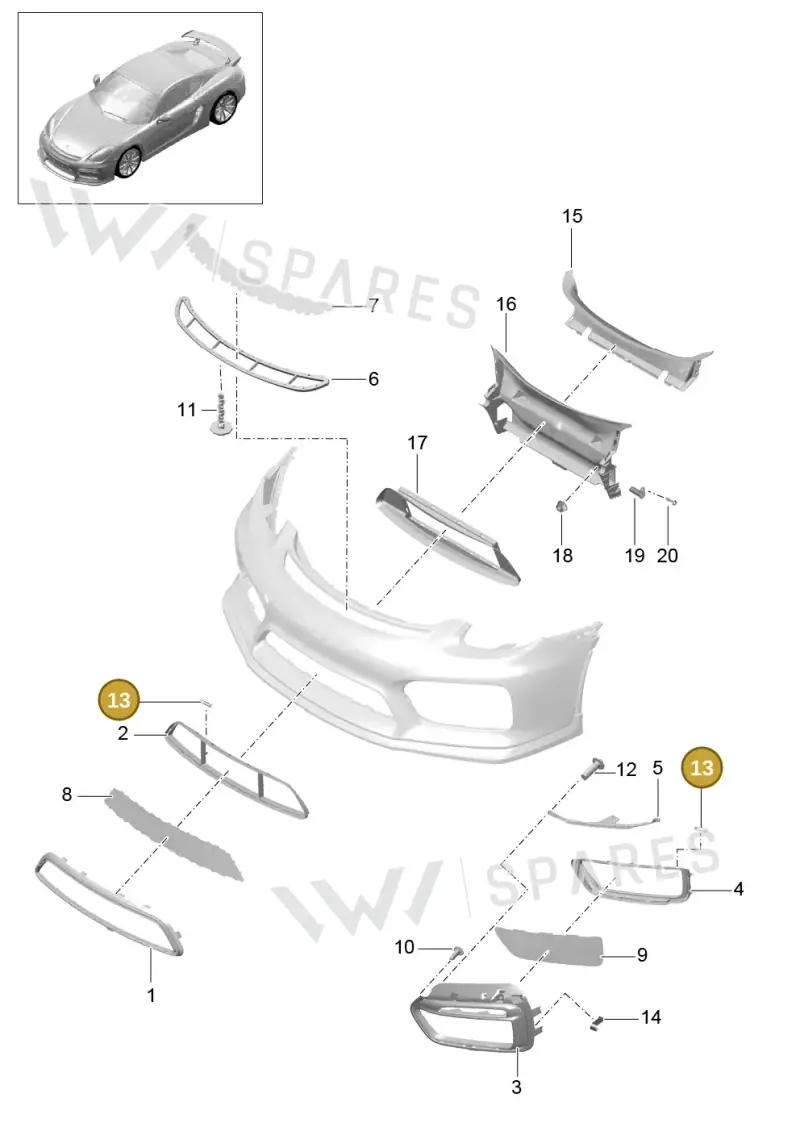 99950769600 — Porsche Cayman GT4 (2015-2016) diagram p45802001, position 13