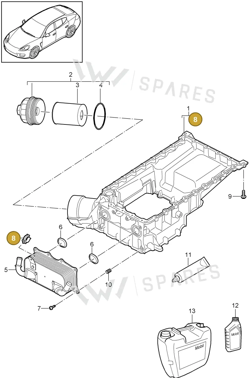99950779340 — Porsche Panamera (2009-2016) diagram p35104030, position 8