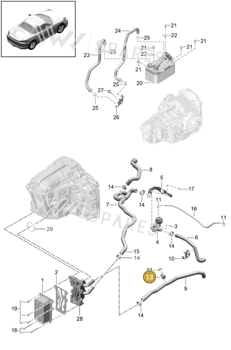 99950779340 — Porsche Boxster (2016-2019) diagram p48360000, position 13